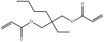 2-ブチル-2-エチルプロパン-1，3-ジイル＝ジアクリラート 化学構造式
