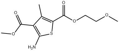 2-(2-Methoxyethyl) 4-methyl 5-amino-3-methylthiophene-2,4-dicarboxylate Struktur