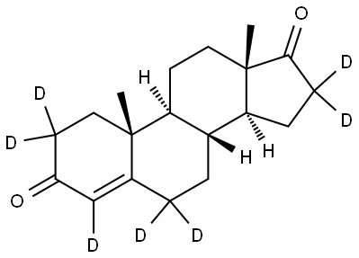 4-アンドロステン-3,17-ジオン-2,2,4,6,6,16,16-D7 化学構造式