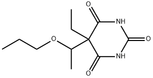 5-エチル-5-(1-プロポキシエチル)-2,4,6(1H,3H,5H)-ピリミジントリオン 化学構造式