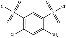 4-アミノ-6-クロロベンゼン-1,3-ジスルホニルジクロリド 化学構造式
