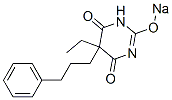 5-エチル-5-(3-フェニルプロピル)-2-ソジオオキシ-4,6(1H,5H)-ピリミジンジオン 化学構造式