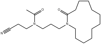 N-(2-Cyanoethyl)-N-[3-(2-oxoazacyclotridecan-1-yl)propyl]acetamide Struktur