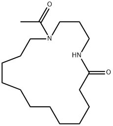 13-アザ-13-アセチル-16-アミノヘキサデカン酸ラクタム 化学構造式