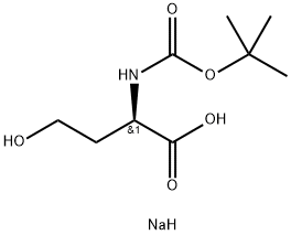 N-叔丁氧羰基-D-高丝氨酸单钠盐,67198-87-2,结构式