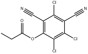 プロピオン酸3,5,6-トリクロロ-2,4-ジシアノフェニル 化学構造式