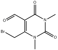 6-(BROMOMETHYL)-1,3-DIMETHYL-2,4-DIOXO-1,2,3,4-TETRAHYDROPYRIMIDINE-5-CARBALDEHYDE 化学構造式