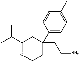 2-[2-イソプロピル-4-(4-メチルフェニル)テトラヒドロ-2H-ピラン-4-イル]エタンアミン 化学構造式