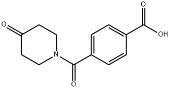 N-(4'-カルボン酸)ベンゾイル-4-ピペリドン 化学構造式