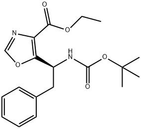 (S)-ETHYL 5-(1-(BOC-AMINO)-2-PHENYLETHYL)OXAZOLE-4-CARBOXYLATE
 Structure