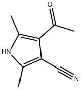 1H-Pyrrole-3-carbonitrile, 4-acetyl-2,5-dimethyl- (9CI) 化学構造式