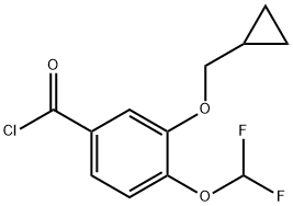 3-(cyclopropylMethoxy)-4-(difluoroMethoxy)benzoyl chloride 化学構造式