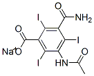 5-アセチルアミノ-2,4,6-トリヨードイソフタルアミド酸ナトリウム 化学構造式