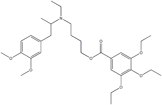 3,4,5-Triethoxybenzoic acid 4-[ethyl[2-(3,4-dimethoxyphenyl)-1-methylethyl]amino]butyl ester 结构式