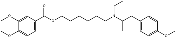 Phenethylamine, N-ethyl-N-(6-hydroxyhexyl)-4-methoxy-alpha-methyl-, 3, 4- dimethoxybenzoate (ester),67293-37-2,结构式