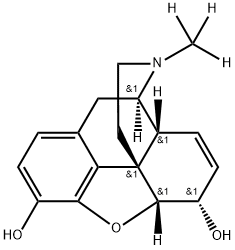 7,8-ジデヒドロ-4,5α-エポキシ-17-(2H3)メチルモルフィナン-3β,6α-ジオール 化学構造式