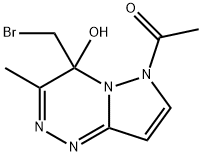 6-Acetyl-4-bromomethyl-4,6-dihydro-3-methylpyrazolo[5,1-c]-as-triazin-4-ol Struktur