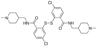 2,2'-dithiobis[4-chloro-N-[(1-methyl-4-piperidyl)methyl]benzamide],67342-59-0,结构式