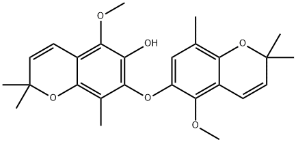 5-Methoxy-7-[(5-methoxy-2,2,8-trimethyl-2H-1-benzopyran-6-yl)oxy]-2,2,8-trimethyl-2H-1-benzopyran-6-ol,67349-39-7,结构式