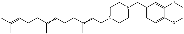 1-(3,4-Dimethoxybenzyl)-4-(3,7,11-trimethyl-2,6,10-dodecatrienyl)piperazine Struktur