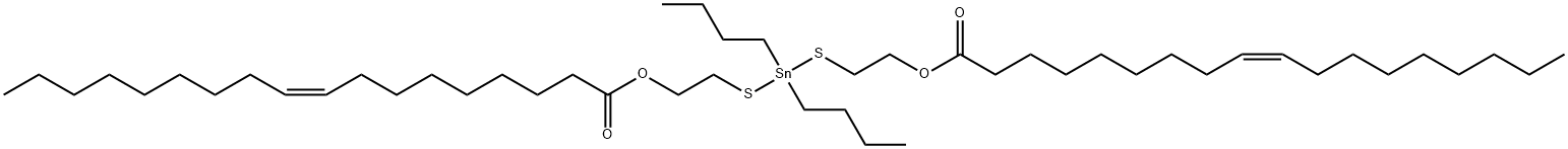 ビス[(9Z)-9-オクタデセン酸](ジブチルスタンニレン)ビス(チオ-2,1-エタンジイル) 化学構造式
