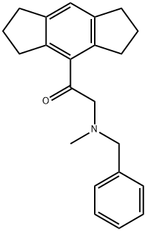 4-[[ベンジル(メチル)アミノ]アセチル]-1,2,3,5,6,7-ヘキサヒドロ-s-インダセン 化学構造式