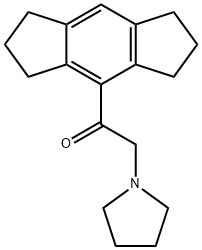 1-[(1,2,3,5,6,7-ヘキサヒドロ-s-インダセン)-4-イル]-2-(1-ピロリジニル)エタノン 化学構造式