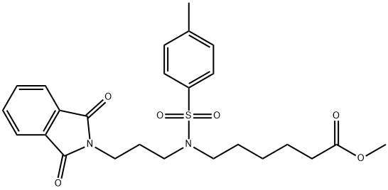 6-[N-[3-(1,3-ジヒドロ-1,3-ジオキソ-2H-イソインドール-2-イル)プロピル]-N-(p-トリルスルホニル)アミノ]ヘキサン酸メチル 化学構造式