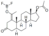 Androstan-3-one, 17-(acetyloxy)-2-1-(difluoroboryl)oxyethylidene-, (5.alpha.,17.beta.)- 化学構造式