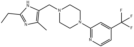 PIPERAZINE, 1-[(2-ETHYL-4-METHYL-1H-IMIDAZOL-5-YL)METHYL]-4-[4-(TRIFLUOROMETHYL)-2-PYRIDINYL]- 化学構造式