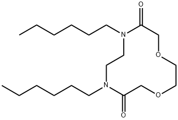 7,10-Dihexyl-1,4-dioxa-7,10-diazacyclododecane-6,11-dione Struktur