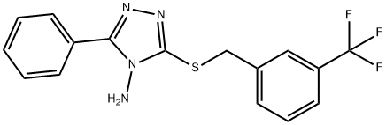 3-phenyl-5-{[3-(trifluoromethyl)benzyl]sulfanyl}-4H-1,2,4-triazol-4-amine 化学構造式