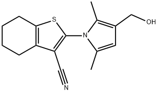 4,5,6,7-TETRAHYDRO-2-[3-(HYDROXYMETHYL)-2,5-DIMETHYL-1H-PYRROL-1-YL]-BENZO[B]THIOPHENE-3-CARBONITRILE Structure