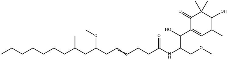 N-[2-Hydroxy-2-(4-hydroxy-3,5,5-trimethyl-6-oxo-1-cyclohexen-1-yl)-1-(methoxymethyl)ethyl]-7-methoxy-9-methyl-4-hexadecenamide Structure