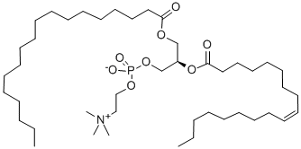 1-stearoyl-2-oleoyl-sn-glycero-3-phosphocholine 化学構造式