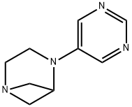 1,4-Diazabicyclo[3.1.1]heptane,4-(5-pyrimidinyl)-(9CI) Structure