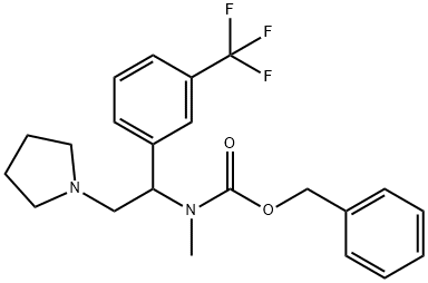 苄基甲基(2-(吡咯烷基-1-基)-1-(3-(三氟甲基)苯基)乙基)氨基甲酸酯 结构式