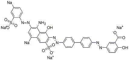 5-[[4'-[[8-Amino-1-hydroxy-7-[(4-sodiosulfophenyl)azo]-5-sodiosulfo-2-naphthalenyl]azo]-1,1'-biphenyl-4-yl]azo]-2-hydroxybenzoic acid sodium salt,6757-08-0,结构式