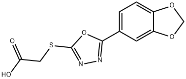 {[5-(1,3-BENZODIOXOL-5-YL)-1,3,4-OXADIAZOL-2-YL]THIO}ACETIC ACID Structure