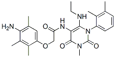 Acetamide,  2-(4-amino-2,3,5-trimethylphenoxy)-N-[1-(2,3-dimethylphenyl)-6-(ethylamino)-1,2,3,4-tetrahydro-3-methyl-2,4-dioxo-5-pyrimidinyl]- Structure