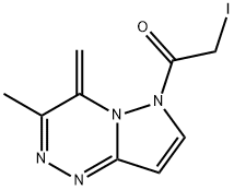 4,6-Dihydro-6-(iodoacetyl)-3-methyl-4-methylenepyrazolo[5,1-c][1,2,4]triazine Structure