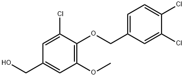 3-CHLORO-4-[(3,4-DICHLOROPHENYL)METHOXY]-5-METHOXY-BENZENEMETHANOL 结构式