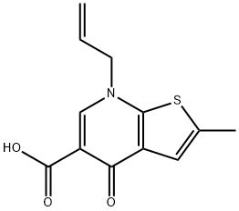 7-ALLYL-2-METHYL-4-OXO-4,7-DIHYDROTHIENO[2,3-B]PYRIDINE-5-CARBOXYLIC ACID 化学構造式