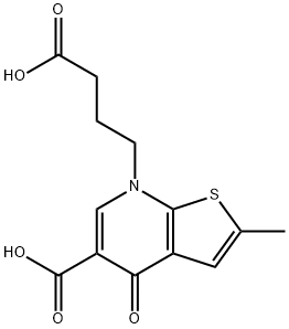 7-(3-CARBOXYPROPYL)-2-METHYL-4-OXO-4,7-DIHYDROTHIENO[2,3-B]PYRIDINE-5-CARBOXYLIC ACID 化学構造式