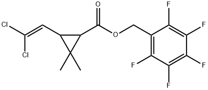 2,3,4,5,6-pentafluorobenzyl 3-(2,2-dichlorovinyl)-2,2-dimethylcyclopropanecarboxylate,67640-14-6,结构式