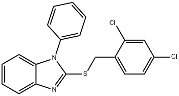 1H-BENZIMIDAZOLE, 2-[[(2,4-DICHLOROPHENYL)METHYL]THIO]-1-PHENYL- 结构式