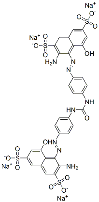 4,4'-[ウレイレンビス(4,1-フェニレンアゾ)]ビス(3-アミノ-5-ヒドロキシ-2,7-ナフタレンジスルホン酸ジナトリウム) 化学構造式