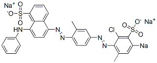 5-[[4-[(2-Chloro-6-methyl-4-sodiosulfophenyl)azo]-2-methylphenyl]azo]-8-(phenylamino)naphthalene-1-sulfonic acid sodium salt Struktur