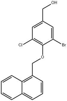 3-BROMO-5-CHLORO-4-(1-NAPHTHALENYLMETHOXY)-BENZENEMETHANOL 结构式