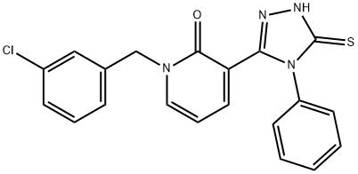 1-(3-chlorobenzyl)-3-(4-phenyl-5-sulfanyl-4H-1,2,4-triazol-3-yl)-2(1H)-pyridinone Structure